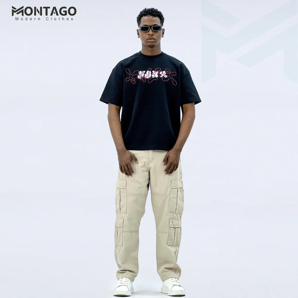 Men’s Embroidered Box Fit Summer T-Shirt - Image 4