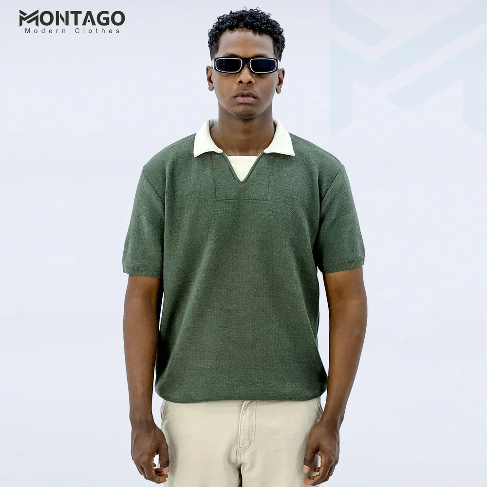 Men’s Knitted Regular Fit Summer Polo T-Shirt