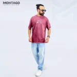 تيشيرت أوفر سايز رجالي بطبعة Never Give Up - مونتاجو وير