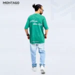 تيشيرت أوفر سايز رجالي بطبعة Never Give Up - مونتاجو وير