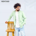 قميص كتان رجالي من مونتاجو بتصميم عصري وخفيف